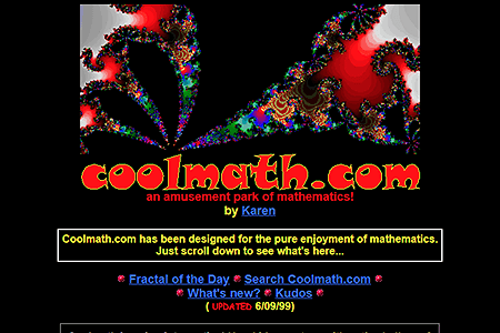 Cool Math website in 1999