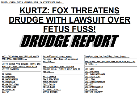 Drudge Report website in 1999