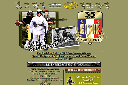 G. I. Joe website in 1999