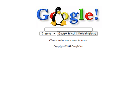 Google Search Linux in 1999