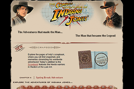 Indiana Jones website in 1999