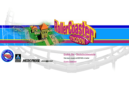 RollerCoaster Tycoon website in 1999