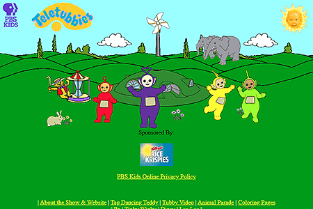 Teletubbies on PBS website in 1999