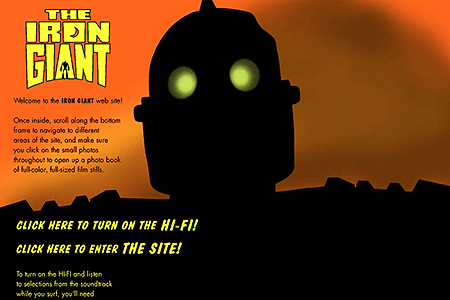 The Iron Giant website in 1999