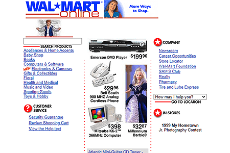 Walmart website in 1999