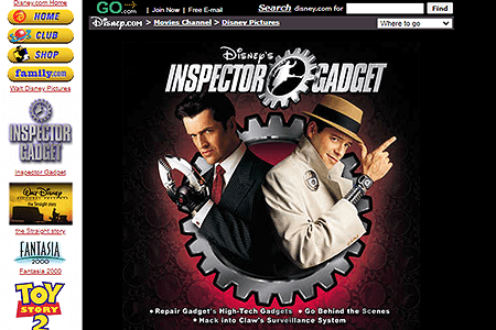 Walt Disney Pictures website in 1999