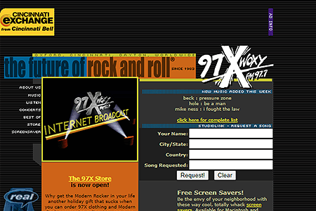 WOXY website in 1999