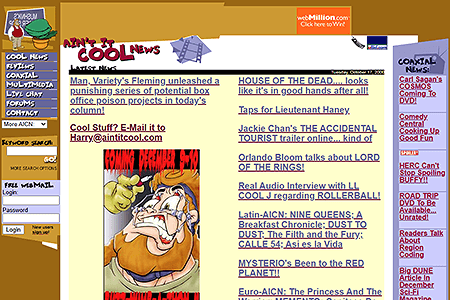 Ain't It Cool News website in 2000