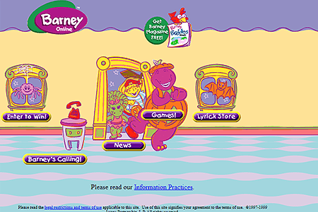 Barney Online website in 2000