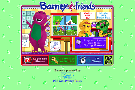 Barney's Friends website in 2000