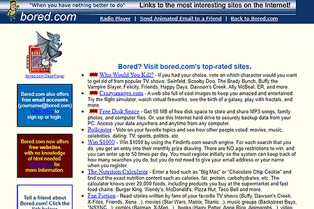 Bored.com website in 2000