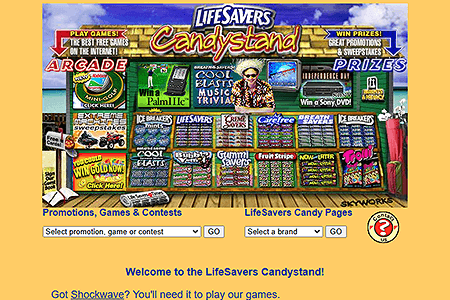 Candystand website in 2000