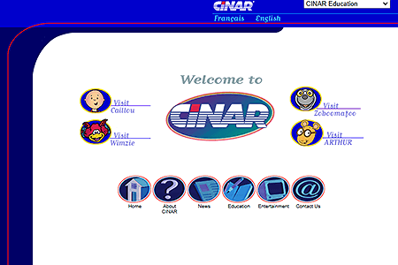 Cinar website in 2000