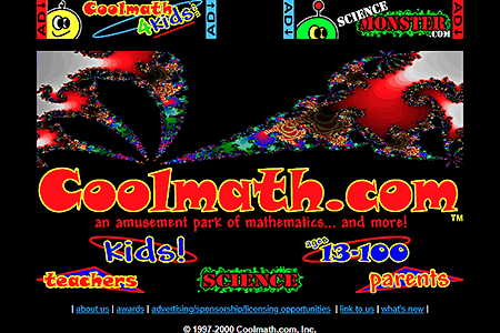 Cool Math website in 2000