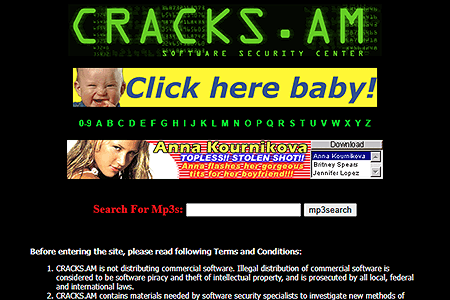 Cracks.am website in 2000