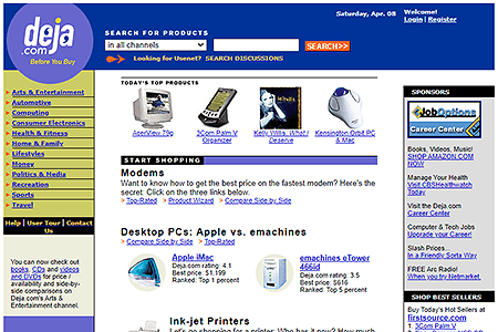 Deja.com website in 2000