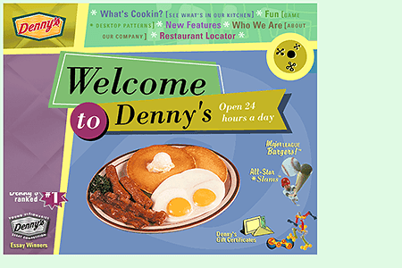 Denny's website in 2000