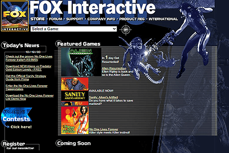 Fox Interactive website in 2000