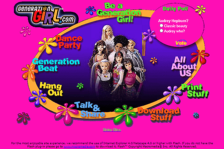Generation Girl website in 2000