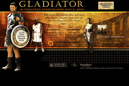 Gladiator website in 2000