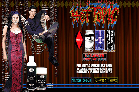 Hot Topic website in 2000