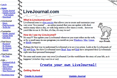 LiveJournal.com website in 2000