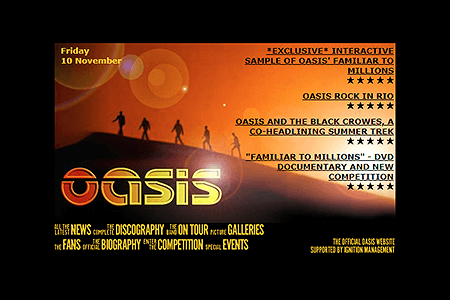 Oasis website in 2000