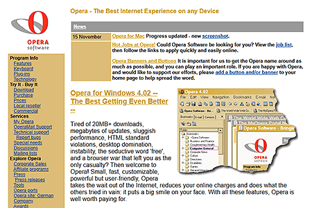 Opera Software website in 2000