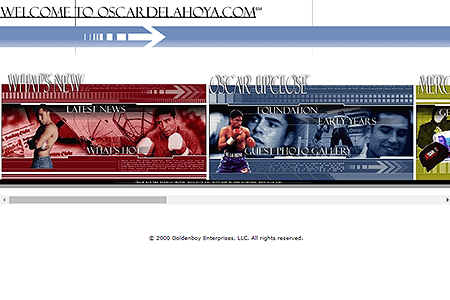 Oscar de la Hoya website in 2000