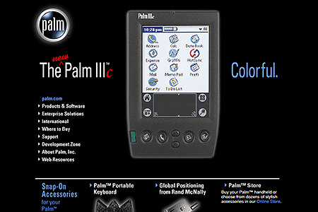 Palm website in 2000