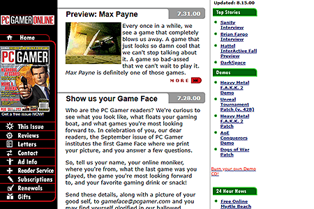 PC Gamer website in 2000