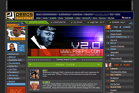 Peeps Republic website in 2000