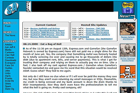 Something Awful website in 2000