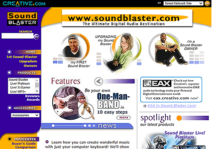 Sound Blaster website in 2000
