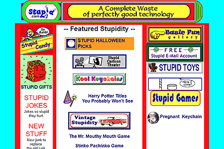 Stupid.com website in 2000
