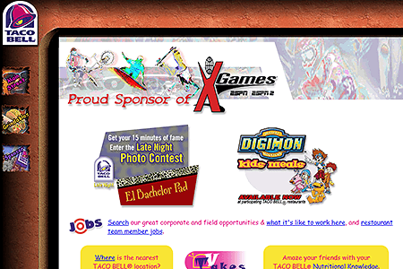 Taco Bell website in 2000