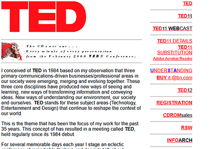 TED Conferences website in 2000
