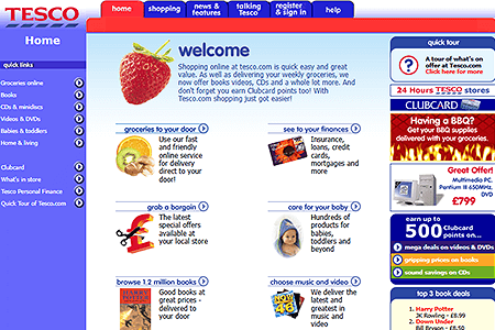 Tesco website in 2000