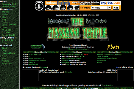 The Massassi Temple website in 2000