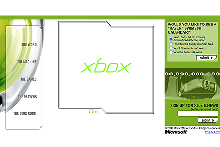 Xbox flash website in 2000