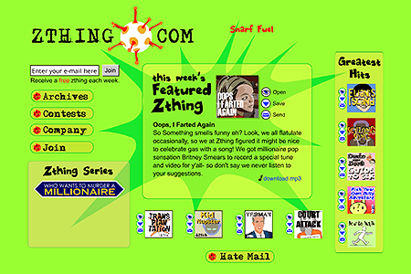 Zthing website in 2000