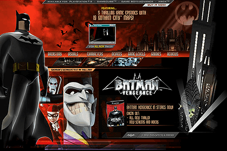 Batman Vengeance flash website in 2001