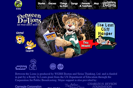 Between the Lions website in 2001