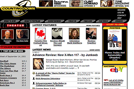 CountingDown.com website in 2001