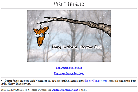 Doctor Fun website in 2001