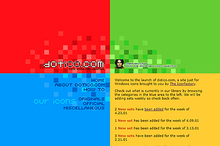 Dotico.com website in 2001