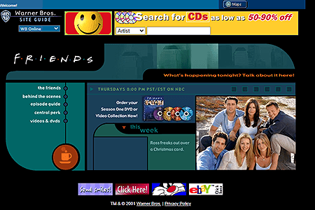 Friends website in 2001