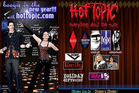 Hot Topic website in 2001