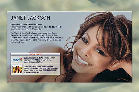 Janet Jackson website in 2001