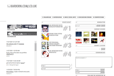 Karbon website in 2001
